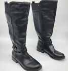 G By Guess Boots Womens 6 M Knee High Tall Riding Black Faux Leather Zipper
