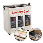3-Bag Organizer Rectangular Laundry Hamper Sorter Basket 105L Laundry Hamper