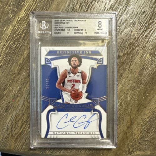 2022 national treasures Definitive Ink Gold Cade Cunningham Auto /10 Bgs 8