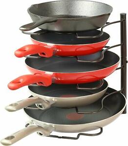 SimpleHouseware Kitchen Pan & Pot Lid Vertical or Horizontal Rack Holder, Bronze