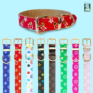 Luxury Leather Designer Dog Collar In XS, S, M, L, XL (Optional Leash Available)