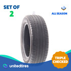 Set of (2) Used 225/60R18 Michelin Primacy Tour A/S 100H - 7.5/32