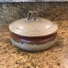 Indiana River Pottery Ceramic Stoneware Art Pottery Handle Pot With Lid Size 8”