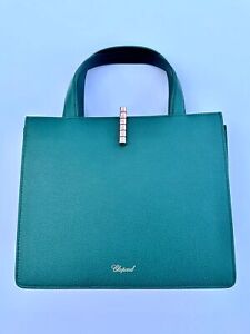 CHOPARD ICE CUBE TOP HANDLE LADY BAG GREEN MSRP $1800