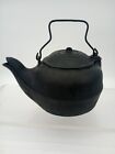 Antique Vintage Cast Iron Tea Kettle Black Pot No. 6 with Swivel Lid