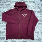 Vintage Virginia Tech Hokies Jacket Men Large Maroon Nike Hoodie Reversible Y2K