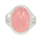 Natural Rose Quartz - Madagascar 925 Sterling Silver Ring Jewelry s.7.5 CR28632
