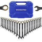 WORKPRO 22PCS Ratcheting Wrench Set 72 Teeth Combination Wrench Set Metric & SAE