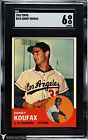 1963 Topps #210 Los Angeles Dodgers HOF Sandy Koufax Baseball Card SGC 6 EX NM