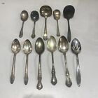 Lot Of 11 Mixed Vintage Serving Spoons Silverware Sliver Plated Stainless As Is