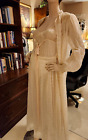 Vtg 1950s Sz M Rare IRIS Stunning Bridal Ivory Nightgown Peignoir Negligee Set