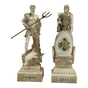 SET Poseidon & Ares Greek Olympian Gods Figure Handmade Statue Sculpture