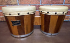 Vintage Zim Gar 1950s - 60s Bongos Drums Grommets Wood Made in Mexico