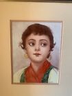 Prize-winng  Porcelain Painting 'Gypsy Girl' By E.S. Foster Frame 17x15 w ribbon