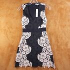 ALICE OLIVIA Womens Dress Size 0 Black Sheath Floral Crochet Lined Fit Flare
