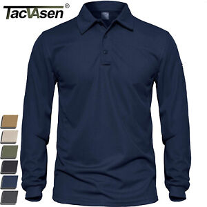 Men's Golf Polo Shirts Long Sleeve Quick Dry Performance Casual Work Sport T US