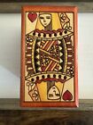 Playing Card Holder Linden Wood Storage Box Handmade Poland Queen Of Heart