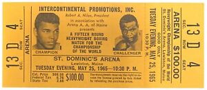 Muhammad Ali vs Sonny Liston May 25 1965 Arena Row D Full Ticket