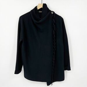 J. McLaughlin Fringe Cardigan Sweater Size M Soft Classic Capsule Long Sleeve