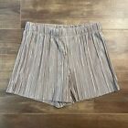 Polly & Esther Champagne Colored Pleated Disco Shorts Size Medium