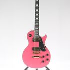 Bright Pink LP Custom Electric Guitar HH Pickups Gold Hardware Mahogany Body