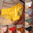 Women Ladies Shiny Satin Briefs Underwear Lace Seamless Panties Knickers Sexy