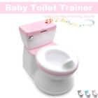 Pink Toddler Potty Training Toilet w/ Flushing Sound Handle Baby Chair Seat