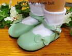LIGHT GREEN w/Side Bow MARY JANES DOLL SHOES fits 23
