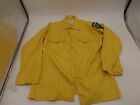 Wild Land Fire Fighter Fire Resistant Cotton Yellow Button Up Shirt Lg Lite Ind