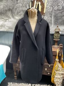 Black Oversized Wool Coat By Whistles Cost £150 Great Condition Super Stylish 12
