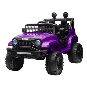 Purple 12V Kids Car Power Wheels Ride-on Truck with Parental Remote Control&LED