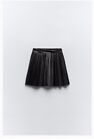 ZARA pleated faux leather skirt Black Size M