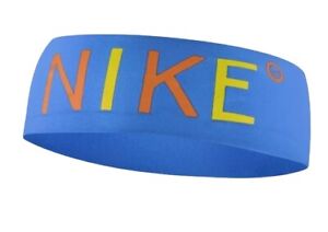 Nike Fury Dri-Fit Printed Headband Light Photo Blue/Yellow Strike/Orange Trance