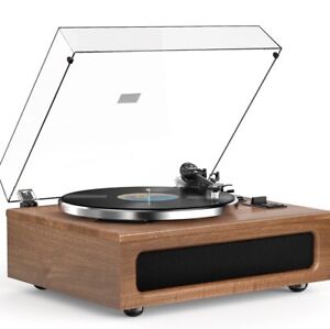 All-in-One Vintage Record Player High Fidelity Belt Drive Turntable for Vinyl...