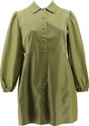 Laurie Felt Faux Leather Dress Side Pockets Army Green M NWOT (81)