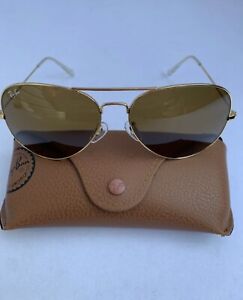 Ray-Ban Aviator Sunglasses 001/33 RB3026 Large 62m Gold Frame with Brown Lenses