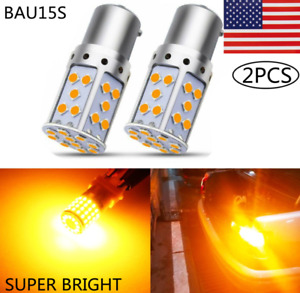 2X Error Free No Hyper Flash Amber Bau15s 7507 PY21W LED Turn Signal Light Bulbs