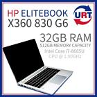 New ListingHP ELITEBOOK X360 830 G6 i7-8665U 1.90GHz 32GB RAM /512GB NVMe /No OS #108985#