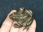 Collection Chinese old Bronze handmade cast Frog Statue Paperweight home deco