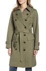 London Fog Heritage Caroline Trench Coat $240 Army Green Double Breasted Womens