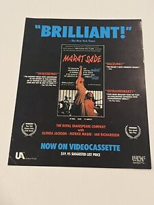 Marat Sade Video Store Advertisement VHS Movie Poster Order Form Vintage