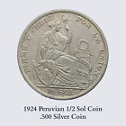 1924 Peru 1/2 Sol World Peruvian .500 Silver Coin #6