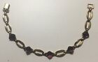 Vintage wRe 1/20th Gold Filled Faceted Amethyst Link Bracelet - 7
