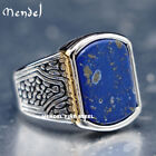 MENDEL Men Blue Lapis Lazuli Stone Ring For Men Stainless Steel Size 7 8 9 10-15