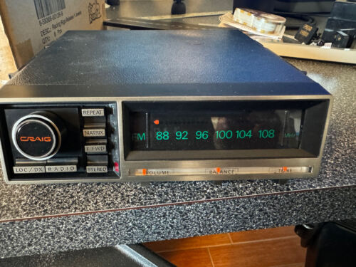 Vintage NOS Craig S-200 Car 8 Track FM Radio Under Dash Player NEVER USED