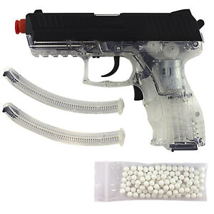 H&K P30 LICENSED AIRSOFT FULL AUTO ELECTRIC BLOWBACK CLEAR HAND GUN PISTOL w/ BB