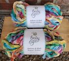 Lot of 2 Baby Bee Adore A Ball Super Bulky Yarn Skeins Happy Face 3.5 oz 38 y #6