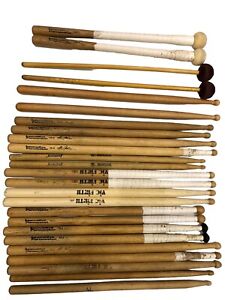 DRUM STICKS  LOT OF 10 PAIRS~25 Sticks VIC FIRTH, INNOVATIVE PERCUSSION MALLETS