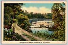 Fairfield, Illinois IL - Greetings - Roadside Attraction - Vintage Postcard
