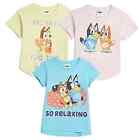 Bingo and Mom Toddler/Little Girls 3 Pack Short Sleeve 3T Blue / Pink / Yellow